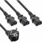 Preview: Y-Netzkabel Schutzkontakt auf 3x C13 – 2 m + 1/2/3 m